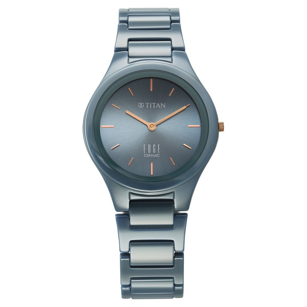 Titan Edge Ceramic Blue Dial Ceramic Strap Women's Watch 2653QC07 - view 1