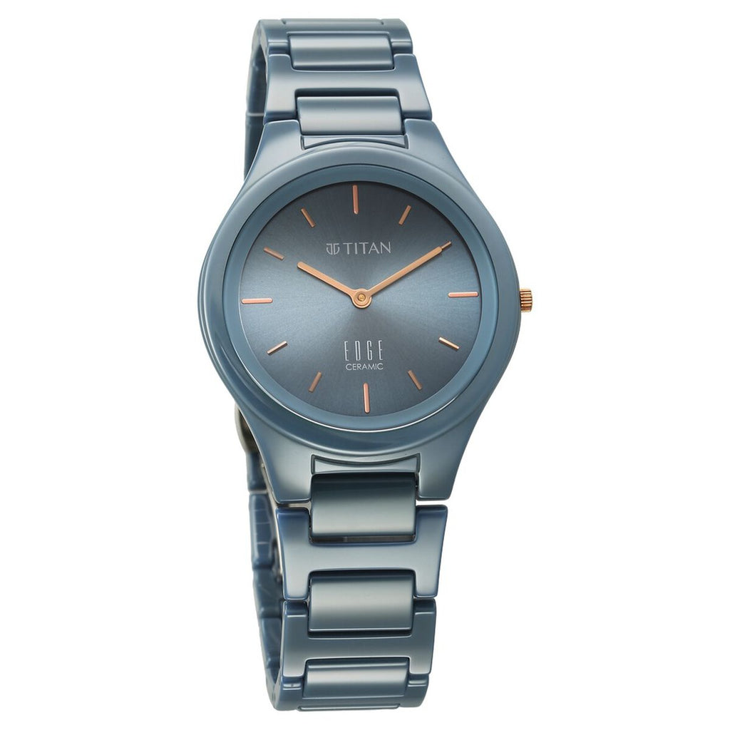 Titan Edge Ceramic Blue Dial Ceramic Strap Women's Watch 2653QC07 - view 2