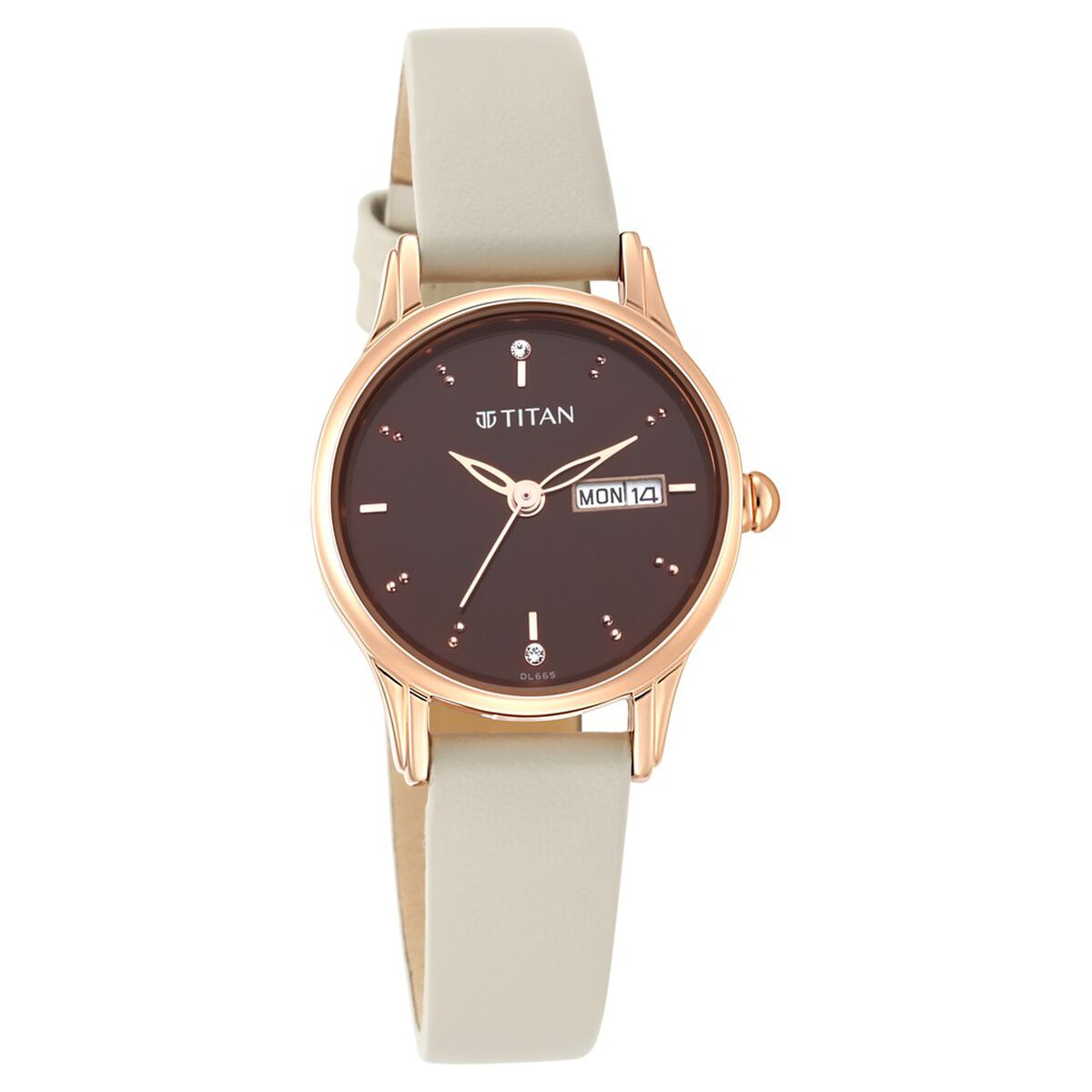 Titan Lagan Brown Dial Leather Strap Women's Watch 2656WL01 - view 1