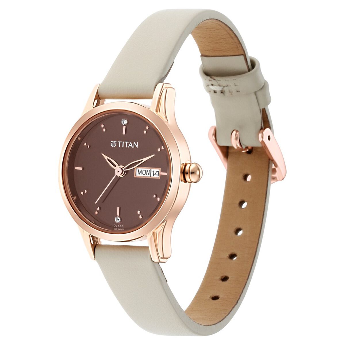 Titan Lagan Brown Dial Leather Strap Women's Watch 2656WL01 - view 3