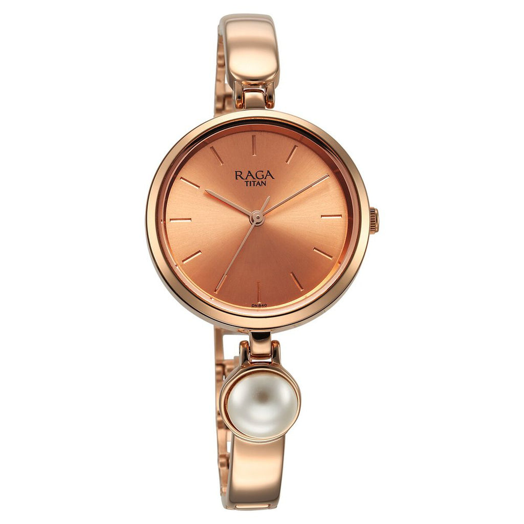 Titan Raga Power Pearls Rose Gold Dial Rose Gold Metal Strap Women's Watch 2720WM01F - view 4