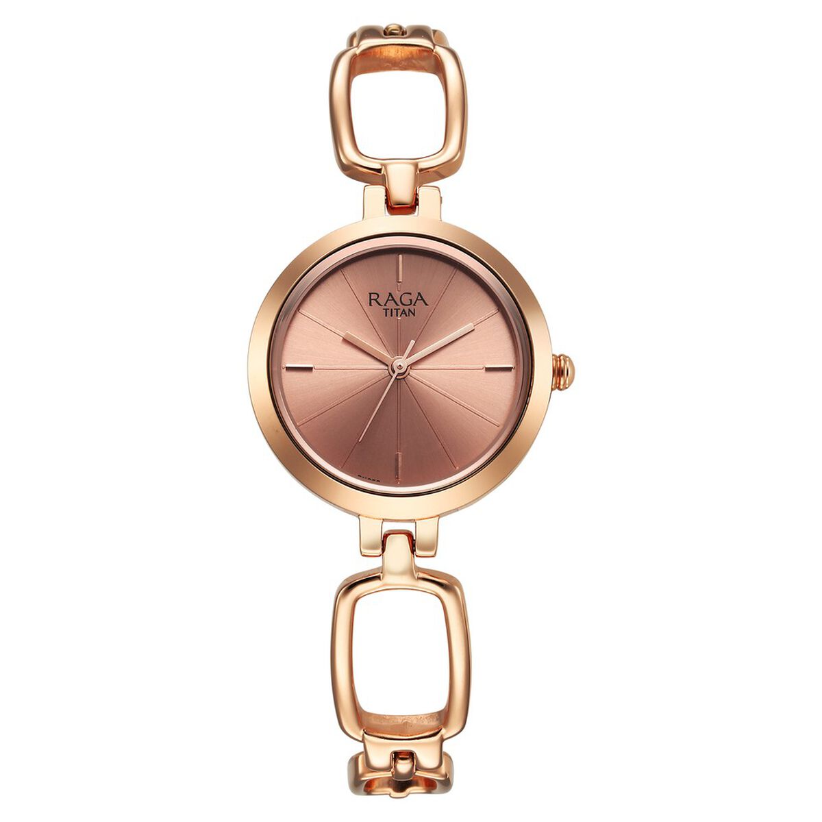 Titan Raga Rose Gold Dial Rose Gold Metal Strap Women's Watch view 2