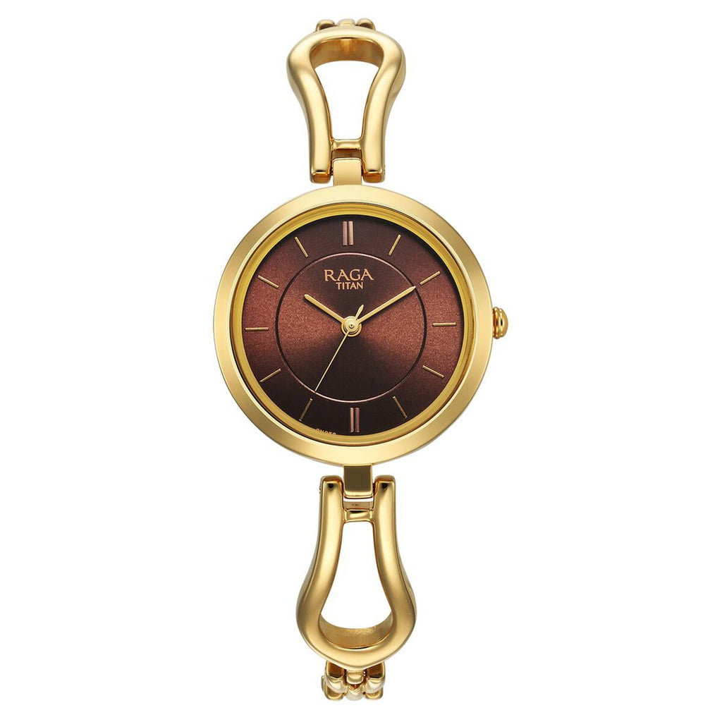 Titan Raga Champagne Dial Gold-Tone Metal Strap Women's Watch 2727YM01 - view 1