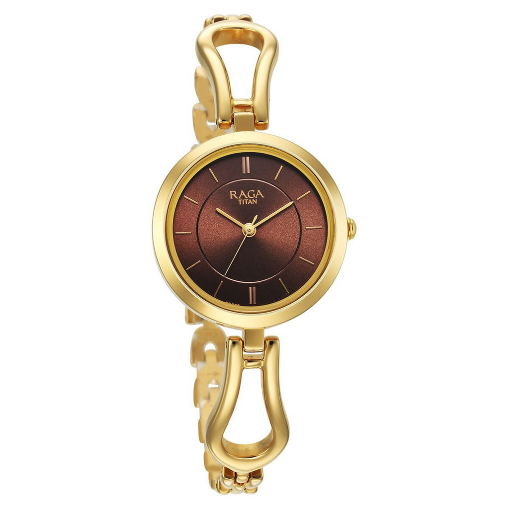 Titan Raga Champagne Dial Gold-Tone Metal Strap Women's Watch 2727YM01 - view 2