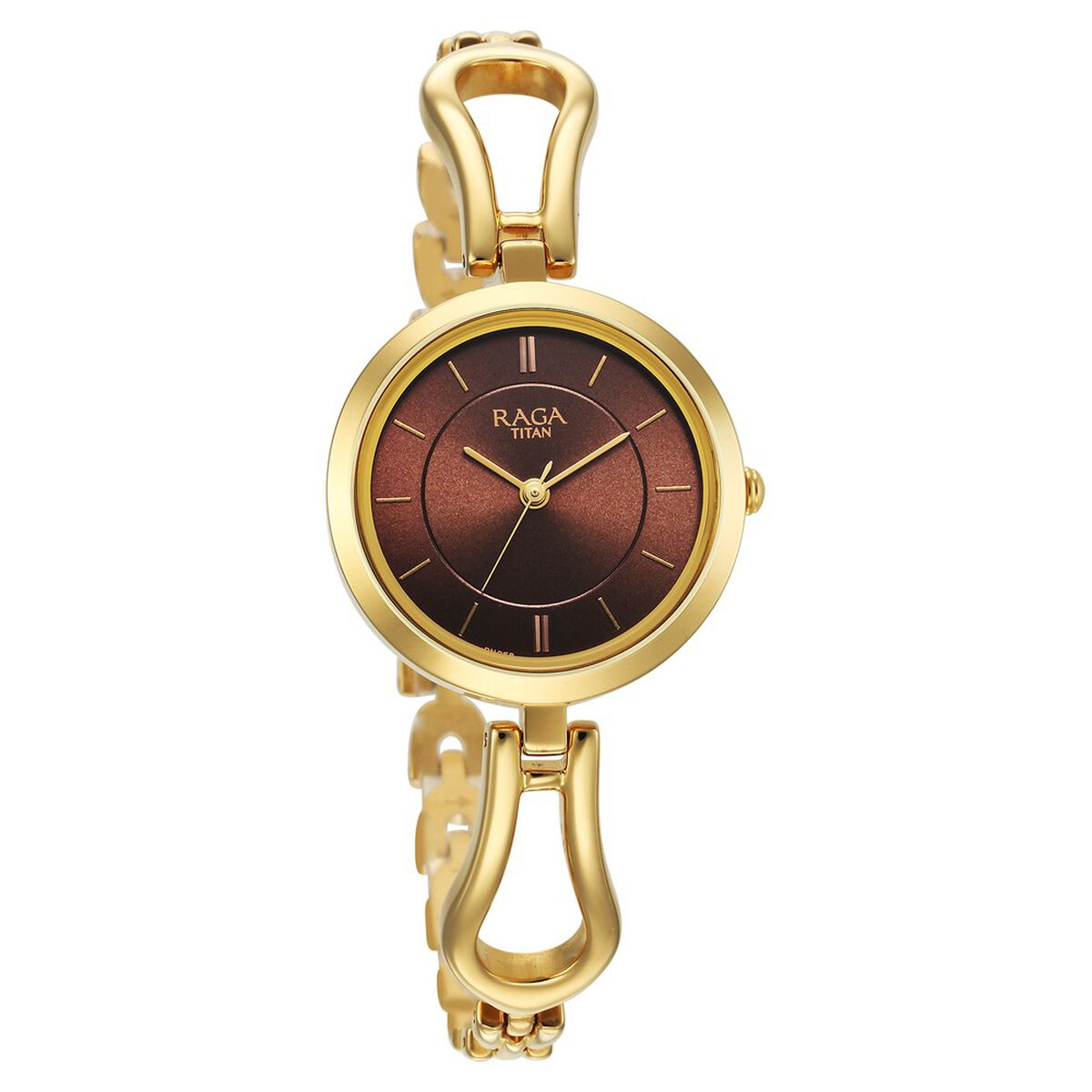 Titan Raga Champagne Dial Gold-Tone Metal Strap Women's Watch 2727YM01 - view 2