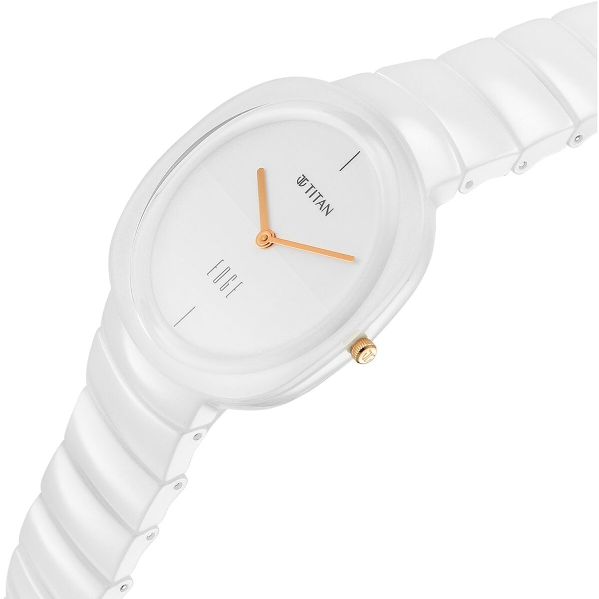 Titan Edge Squircle White Dial White Ceramic Strap Women's Watch 2757QC01 - view 2
