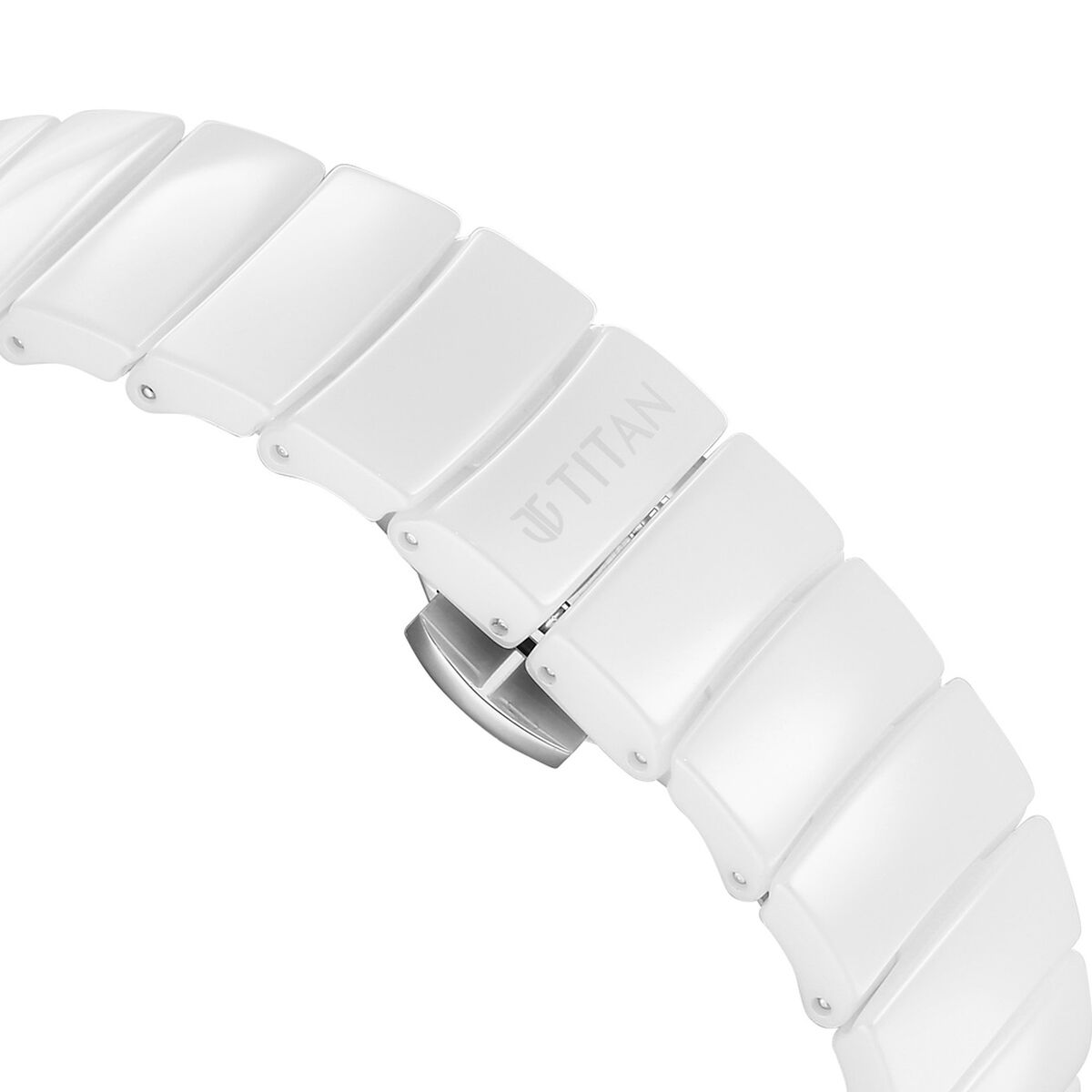 Titan Edge Squircle White Dial White Ceramic Strap Women's Watch 2757QC01 - view 4