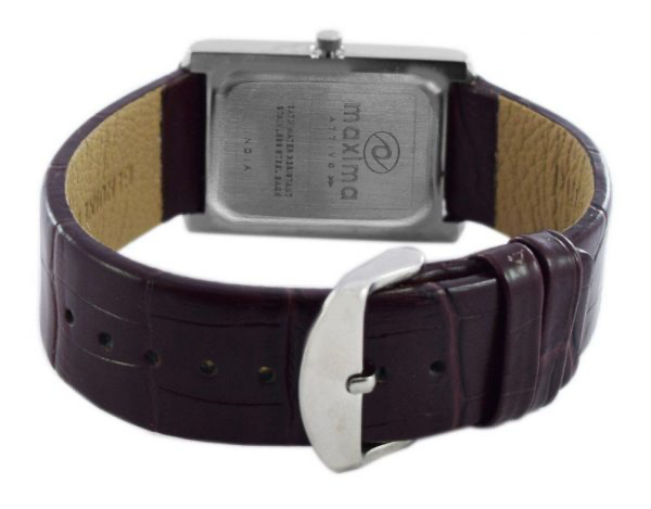 Maxima Attivo White Rectangular Dial Brown Leather Strap Men's Watch 29022LMGI - view 3