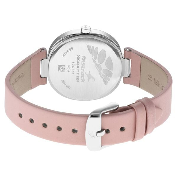Fastrack Stunners Pink Dial Pink Leather Strap Women's Watch - view 5