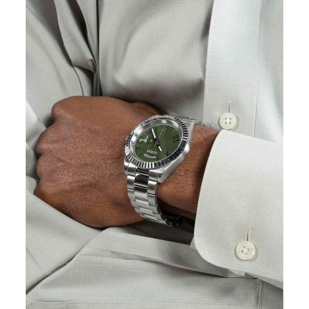 Guess Green Dial Silver-Tone Stainless Steel Strap Men's Watch GW0265G10 - view 4