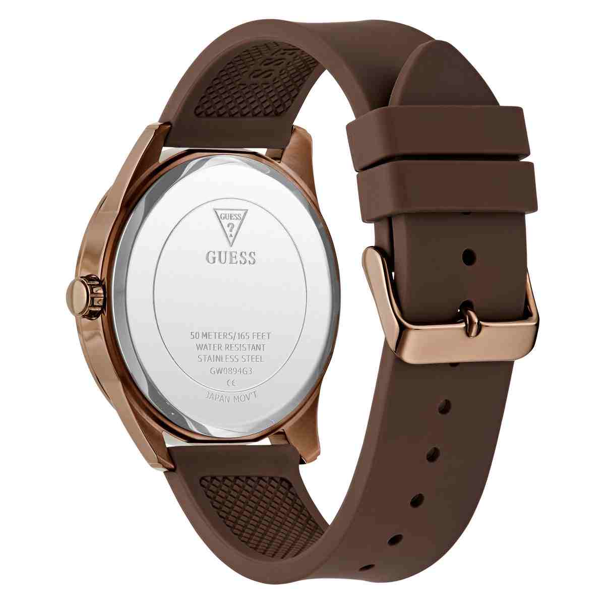 Guess Elliot Blue Dial Brown Leather Strap Men's Watch GW0894G3 - view 3