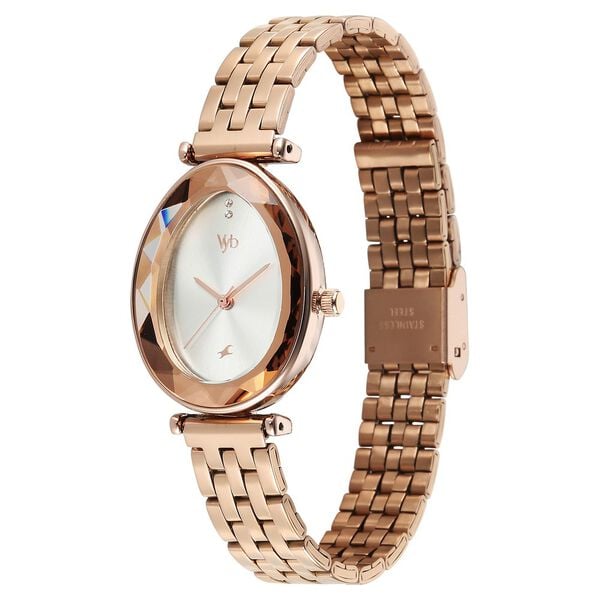 Fastrack Vyb Prodigy Silver Dial Rose Gold Steel Strap Women's Watch FV60097WM01 - view 4