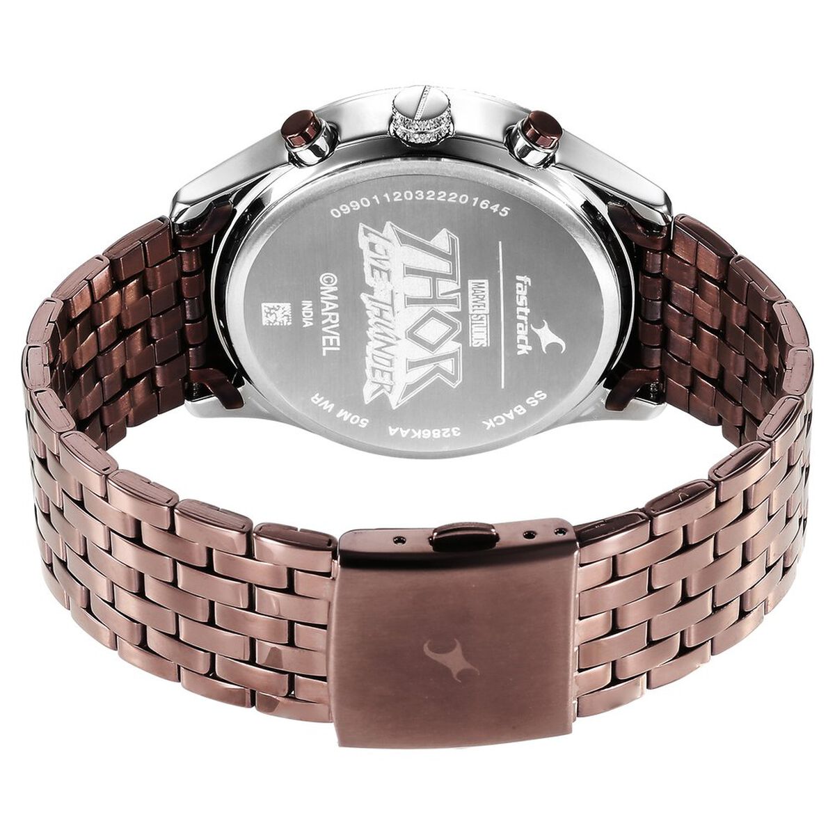 Fastrack Thor Multifunction Red Dial Brown Metal Strap Men's Watch 3286KM01 - view 7