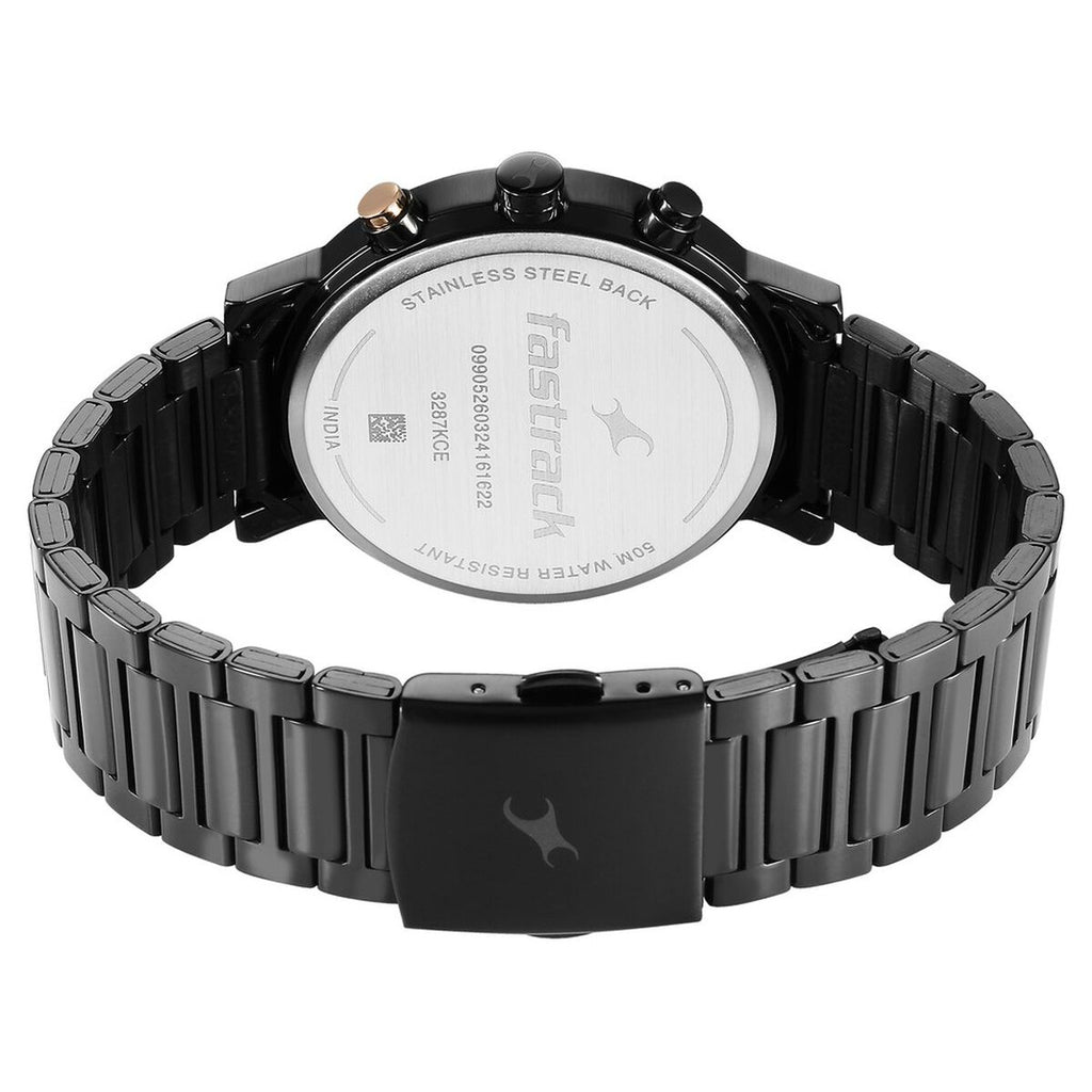 Fastrack Tick Tock Black Dial Black Stainless Steel Strap Men's Watch 3287KM06 - view 5