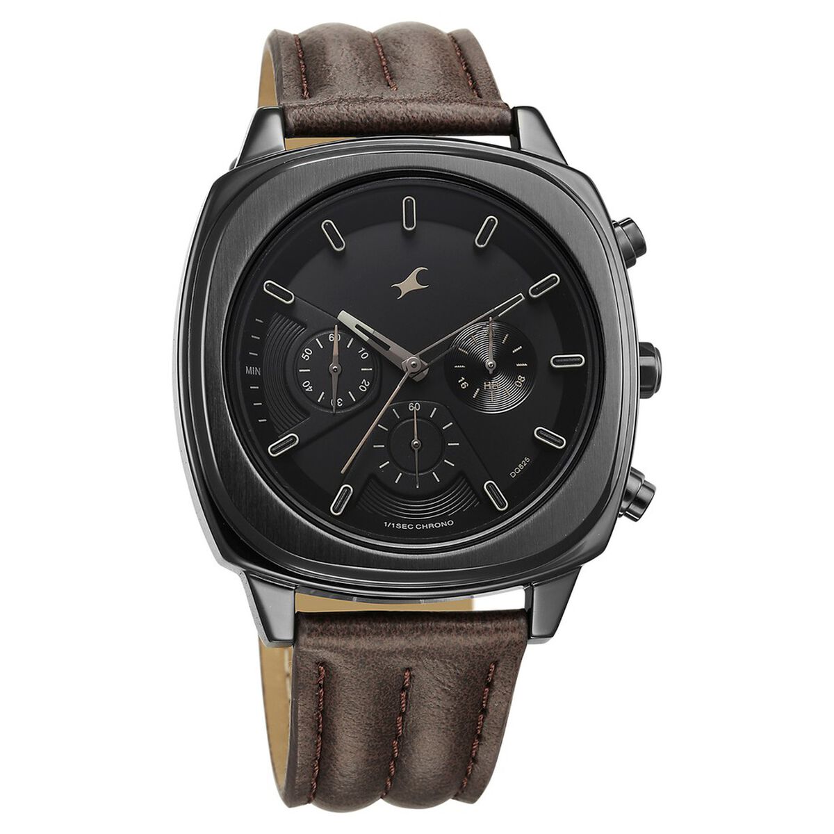Fastrack Kronos Chronograph Black Dial Brown Leather Strap Men's Watch 3319NL01 - view 2