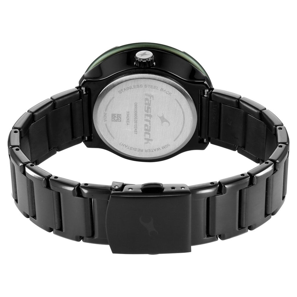 Fastrack Big Game Bumper Day-Date Two Toned Dial Black Stainless Steel Strap Men's Watch 3342KM02 - view 6