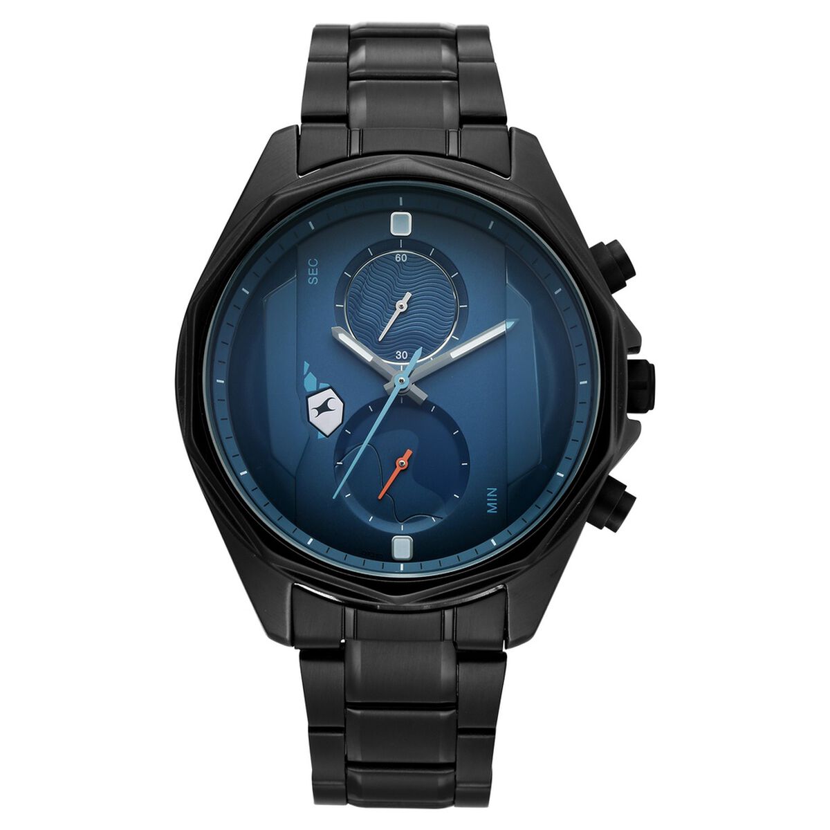 Fastrack Oceanyx 2.0 Chronograph Blue Dial Black Stainless Steel Strap Men's Watch 3350NM01 - view 1
