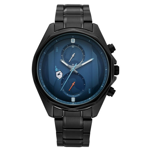 Fastrack Oceanyx 2.0 Chronograph Blue Dial Black Stainless Steel Strap Men's Watch 3350NM01 - view 1