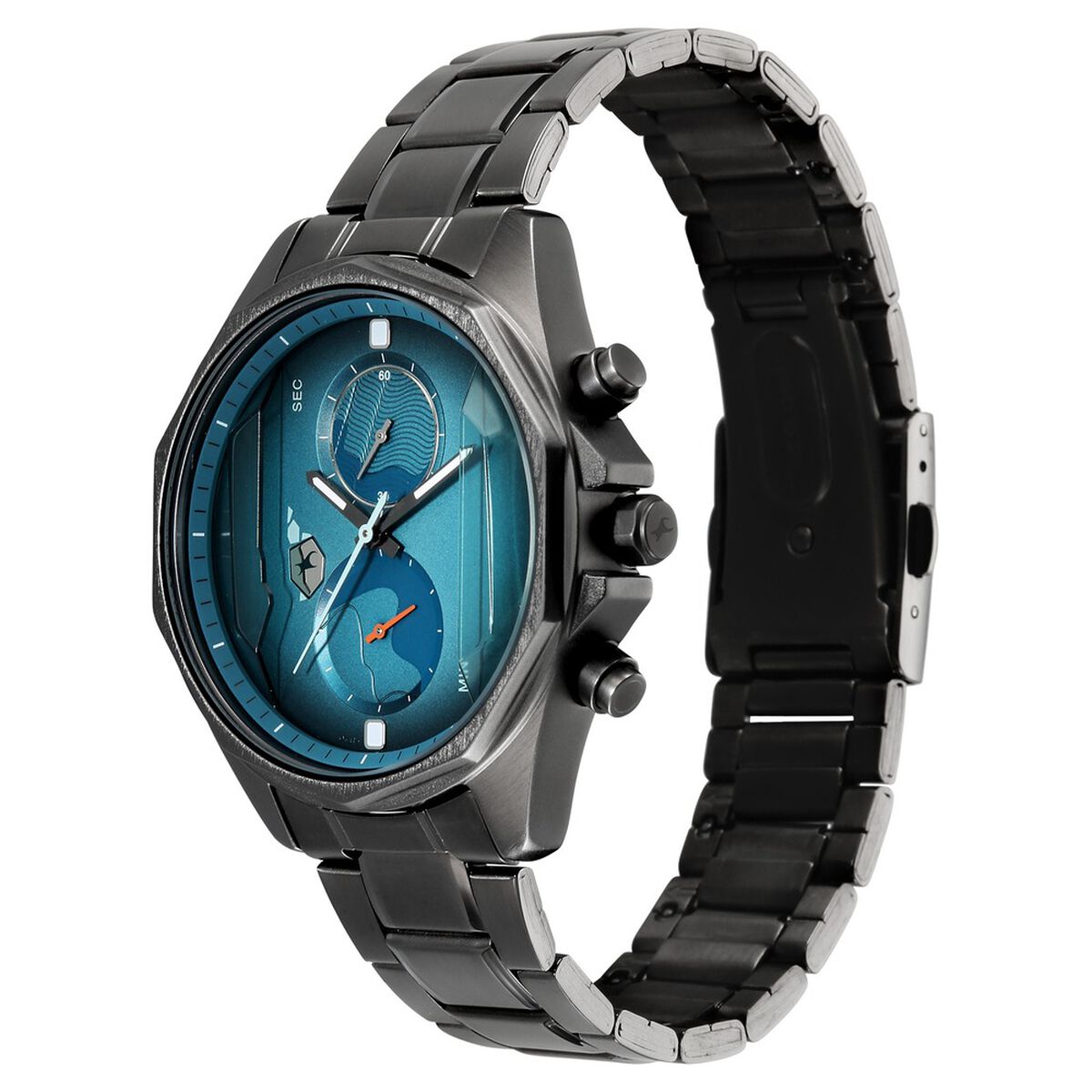 Fastrack Oceanyx 2.0 Chronograph Green Dial Grey Stainless Steel Strap Men's Watch 3350QM01 - view 3