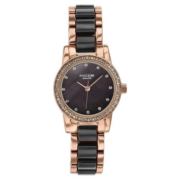 Sonata Poze White Dial Two-Tone Metal & Plastic Strap Women's Watch SP80136KD01 - view 1