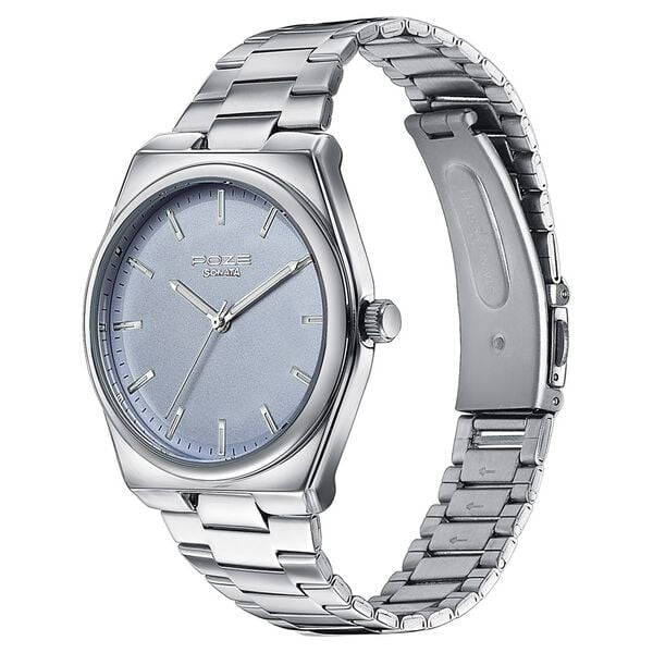 Sonata Poze Blue Dial Silver Metal Strap Men's Analog Watch SP70078SM01 - view 3