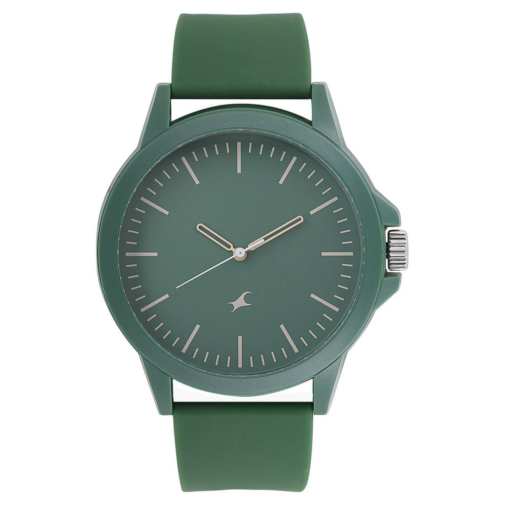 Fastrack The Minimalists Green Dial Green Silicone Strap Watch 38024PP26 - view 1