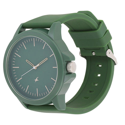 Fastrack The Minimalists Green Dial Green Silicone Strap Watch 38024PP26 - view 2