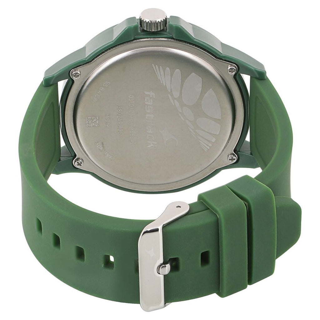 Fastrack The Minimalists Green Dial Green Silicone Strap Watch 38024PP26 - view 4