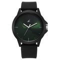 Fastrack Tees Wanderlust Green Dial Black Silicone Strap Watch 38024PP73W - view 1