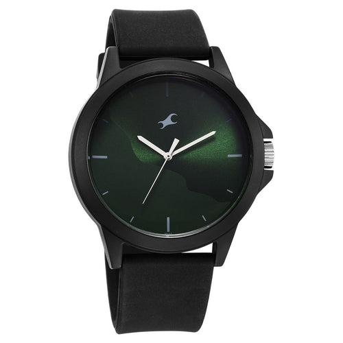 Fastrack Tees Wanderlust Green Dial Black Silicone Strap Watch 38024PP73W - view 2
