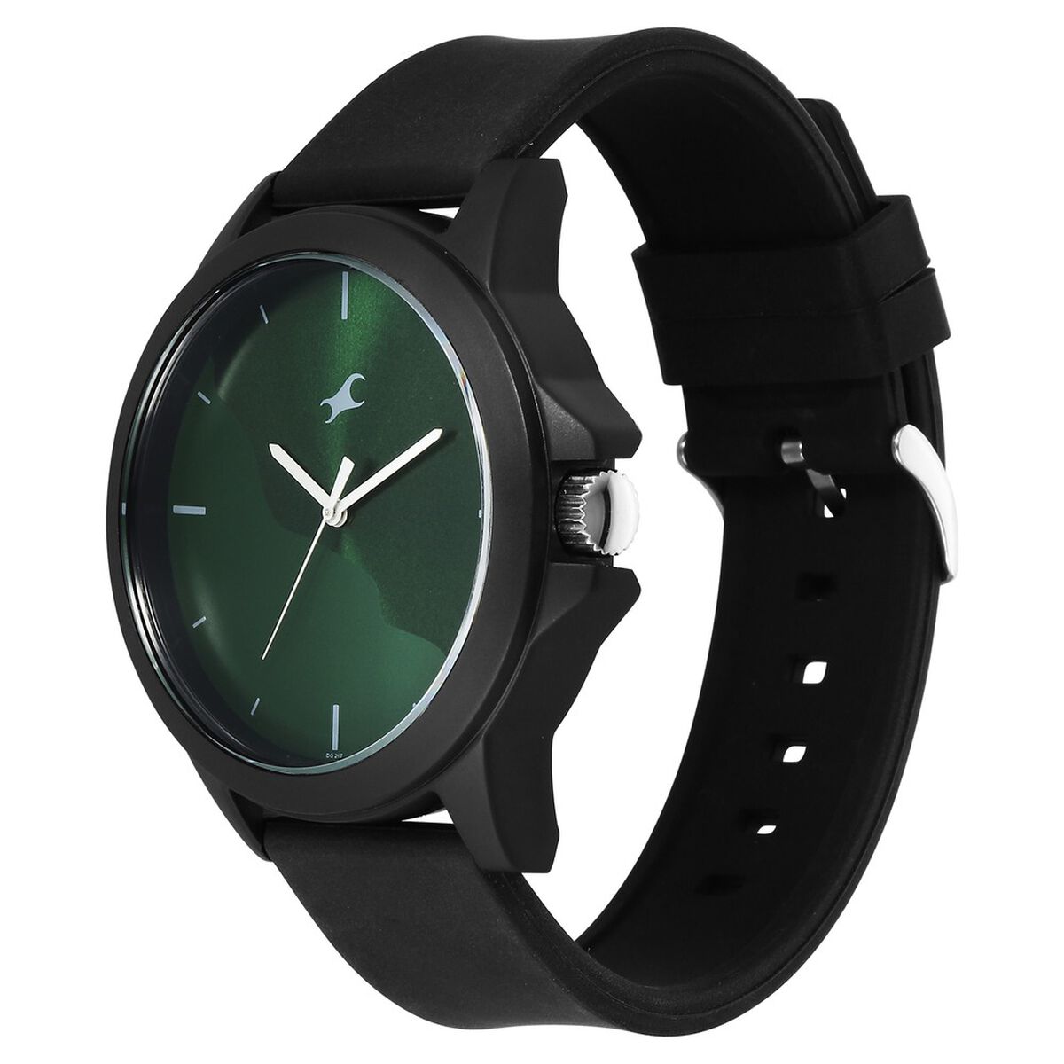 Fastrack Tees Wanderlust Green Dial Black Silicone Strap Watch 38024PP73W - view 3