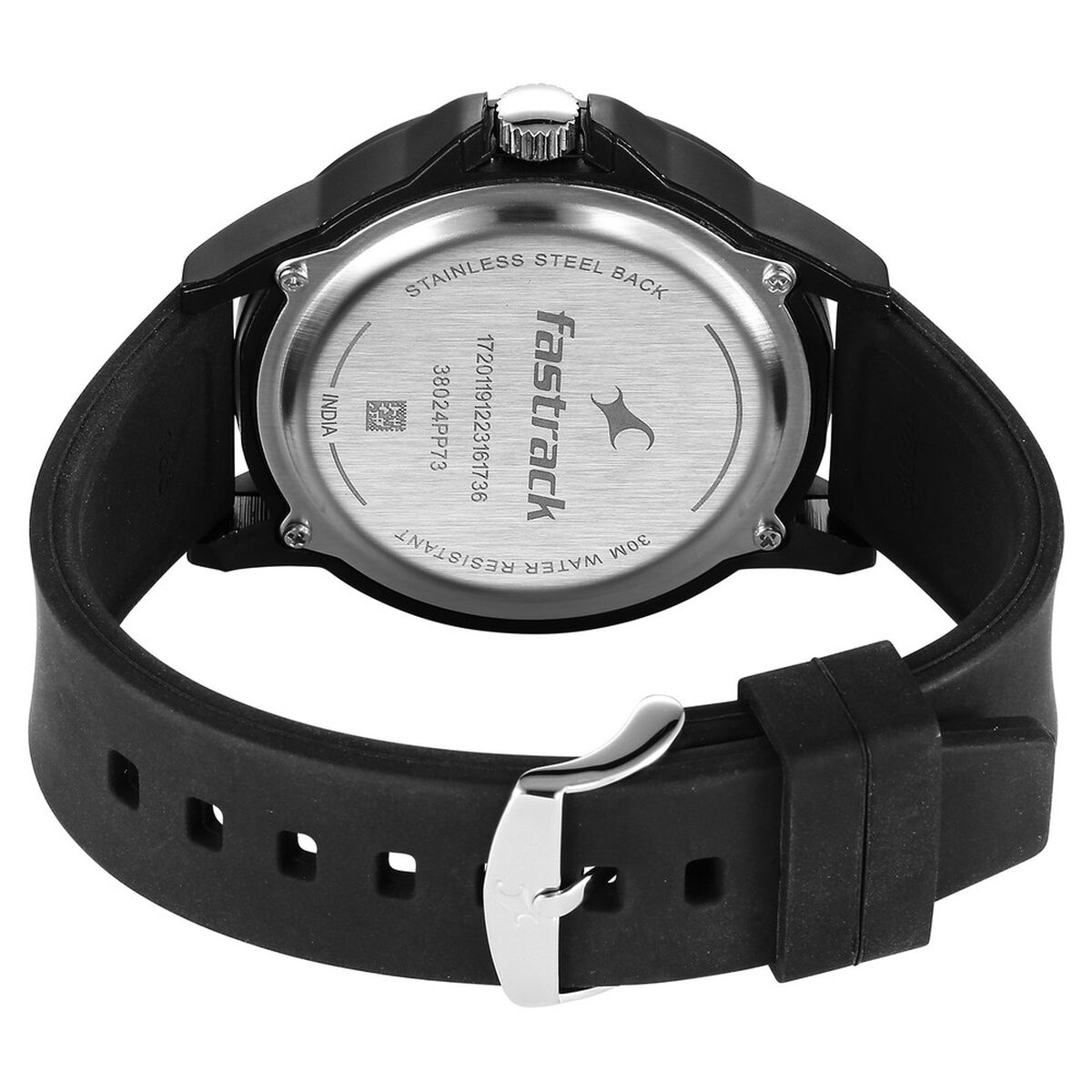 Fastrack Tees Wanderlust Green Dial Black Silicone Strap Watch 38024PP73W - view 5
