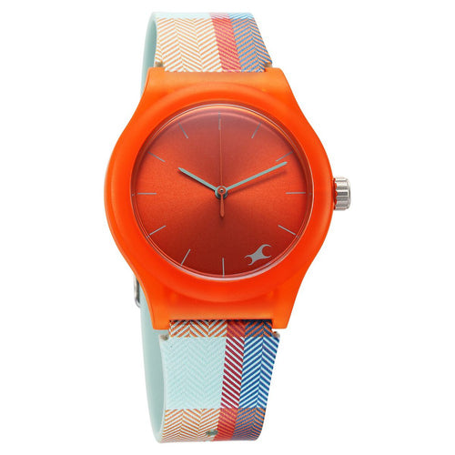 Fastrack Tees Urbanique Orange Dial Silicone Strap Girls' Watch 38037PP18W - view 2