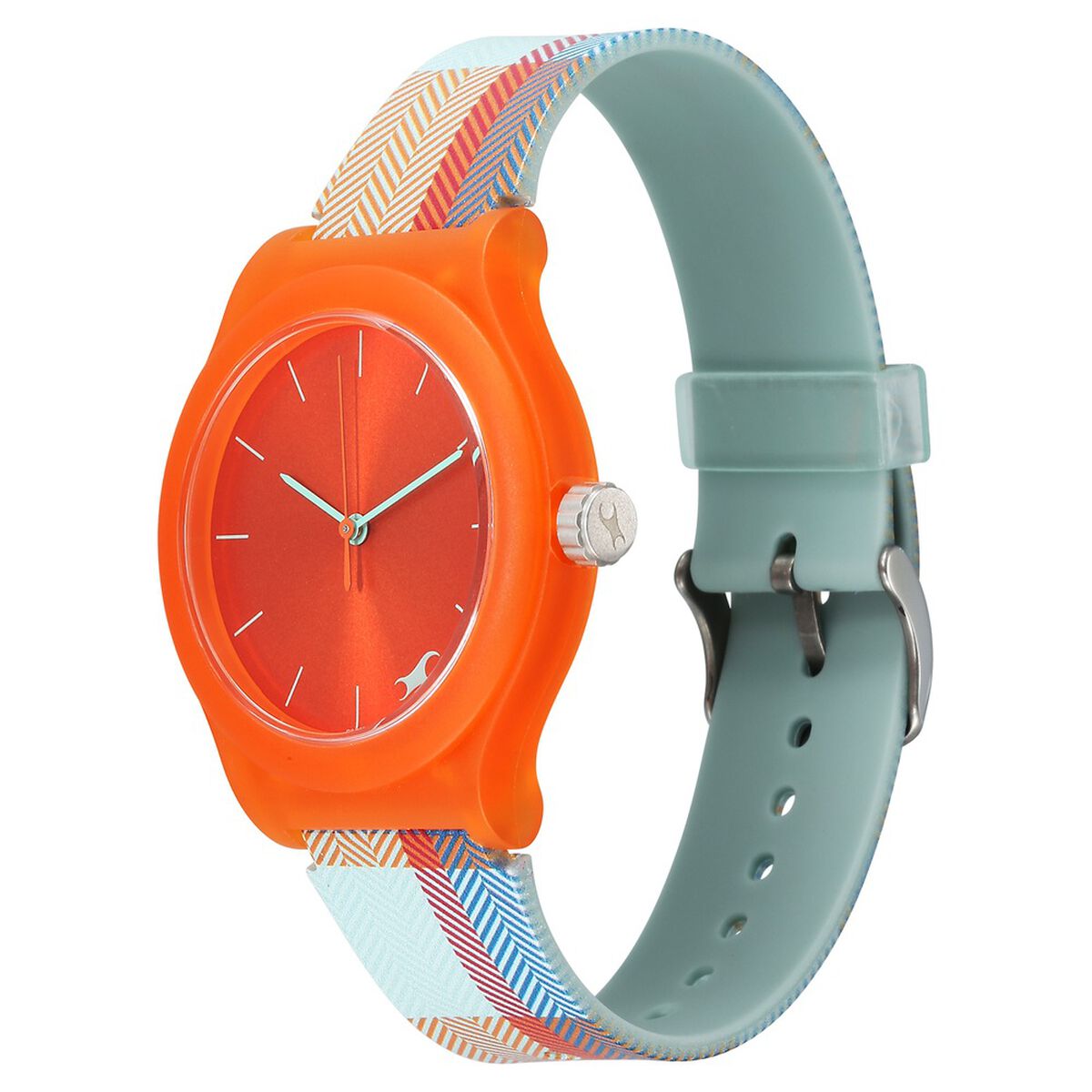 Fastrack Tees Urbanique Orange Dial Silicone Strap Girls' Watch 38037PP18W - view 3
