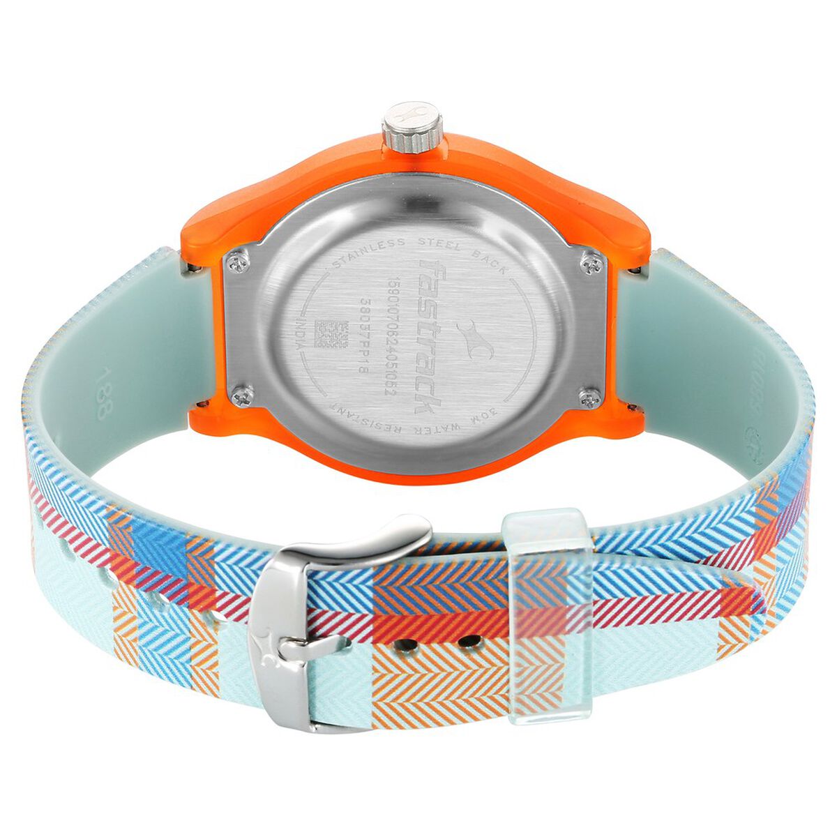 Fastrack Tees Urbanique Orange Dial Silicone Strap Girls' Watch 38037PP18W - view 5