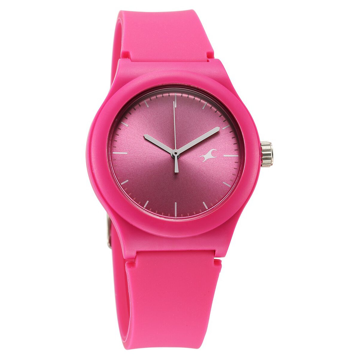Fastrack Tees Urbanique Pink Dial Pink Silicone Strap Girls' Watch 38037PP20W - view 2