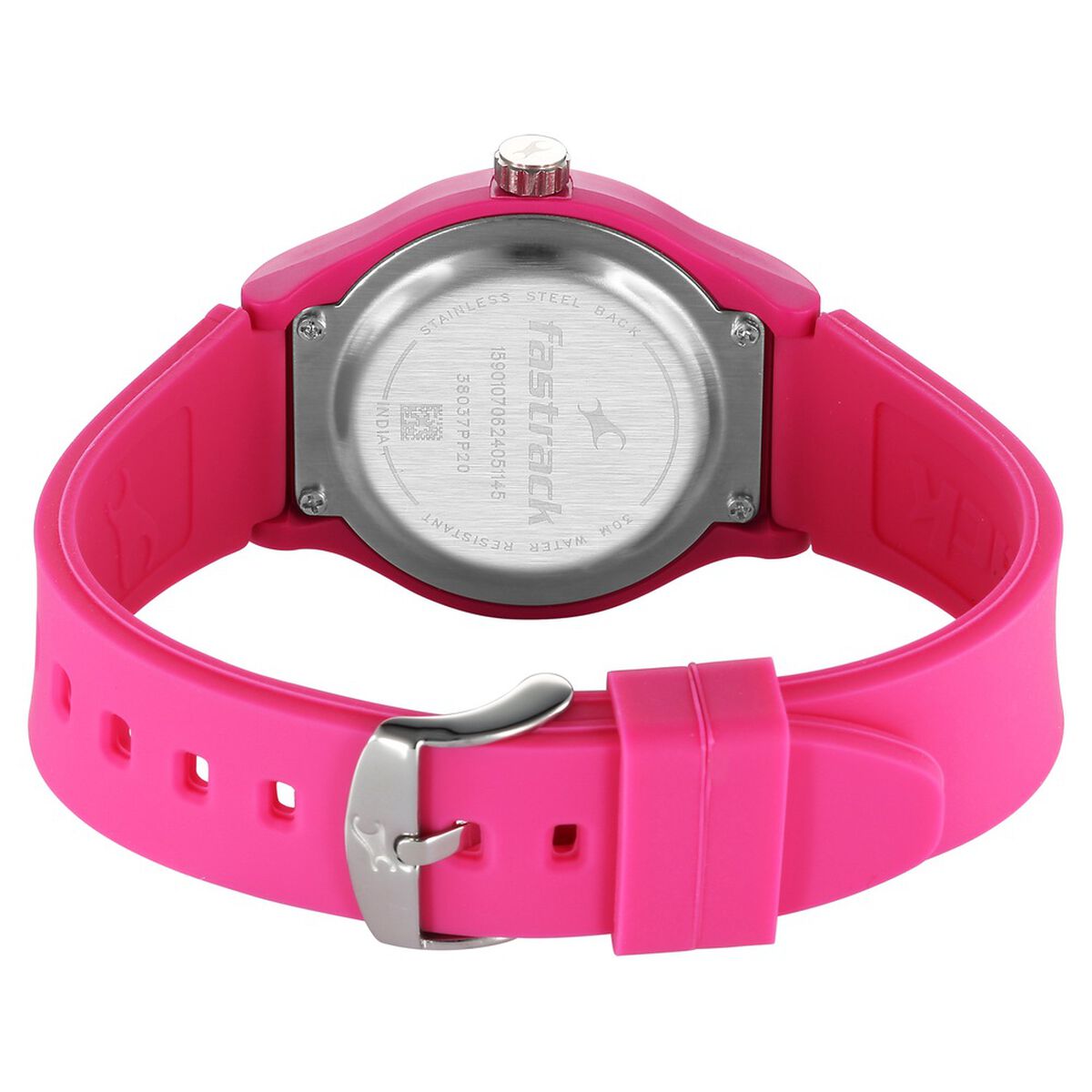 Fastrack Tees Urbanique Pink Dial Pink Silicone Strap Girls' Watch 38037PP20W - view 5