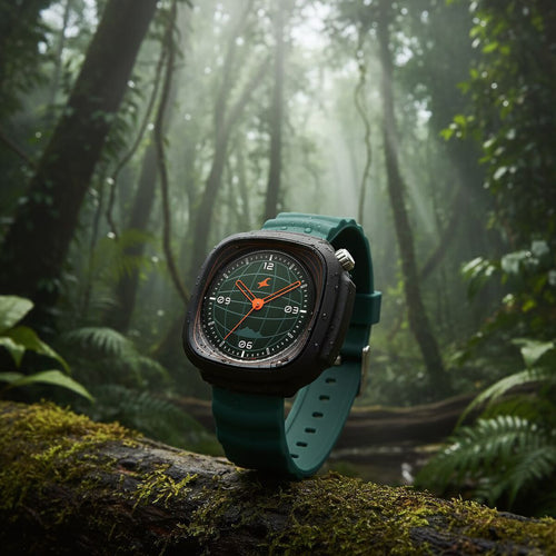 Fastrack Hype Adventure Green Dial Green Silicone Strap Men's Watch 38169PP02W - view 1