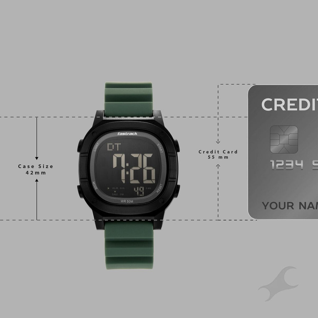 Fastrack StreetStyle Digital Dial Forest Green Silicone Strap Men's Watch 38200PP01 - view 4