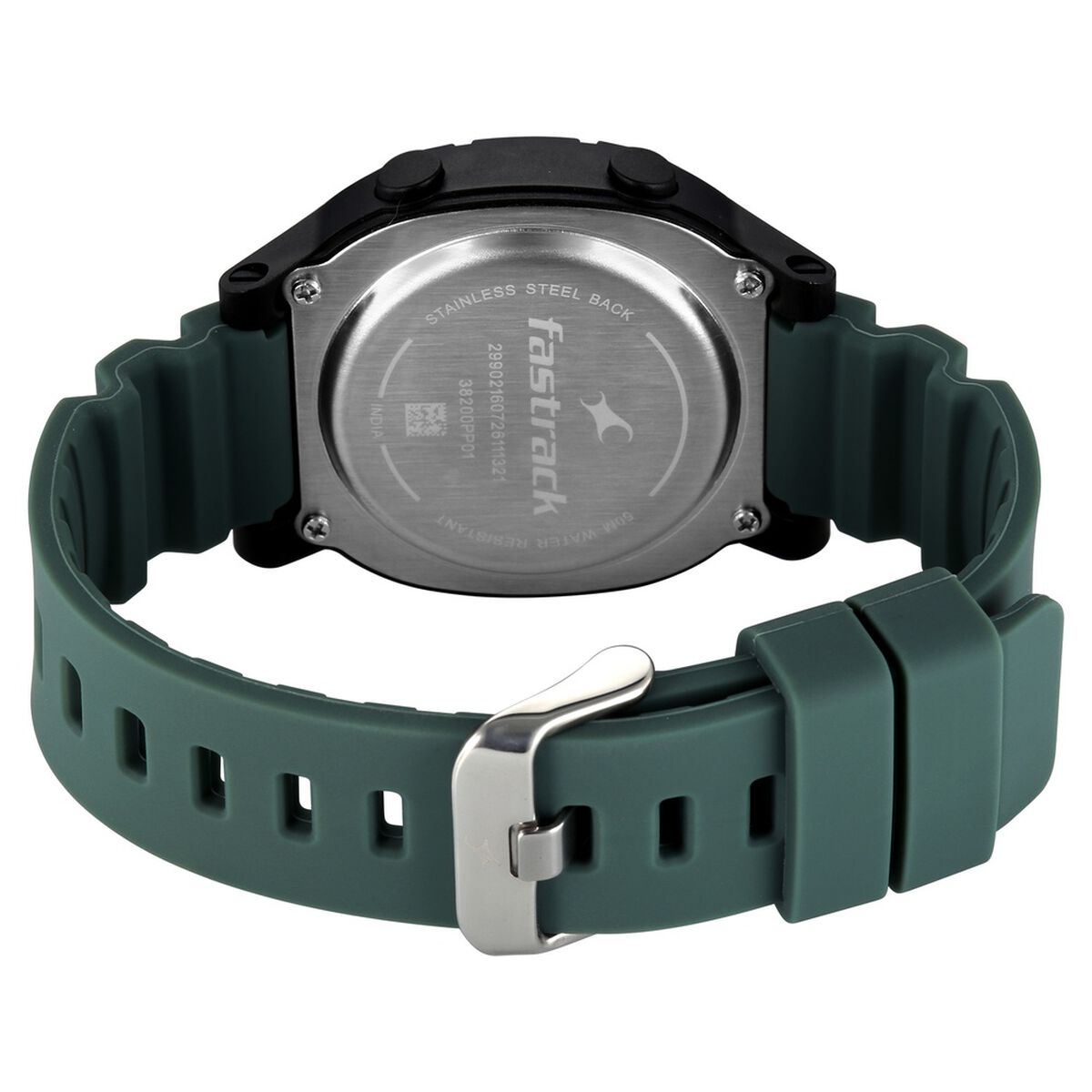 Fastrack StreetStyle Digital Dial Forest Green Silicone Strap Men's Watch 38200PP01 - view 6