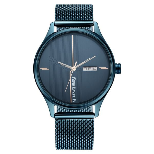 Fastrack Style Up Blue Dial Stainless Steel Mesh Strap Men's Watch - view 1