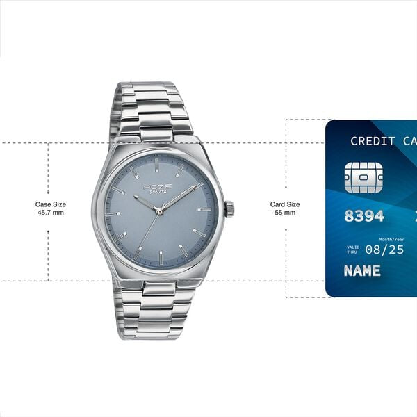 Sonata Poze Blue Dial Silver Metal Strap Men's Analog Watch SP70078SM01 - view 2