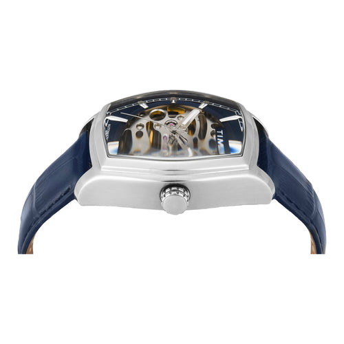 Timex Automatic Blue Skeleton Dial Blue Leather Strap Men's Watch TWEG25900 - view 3