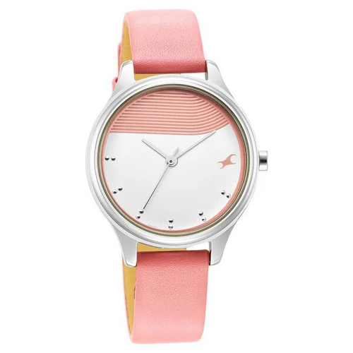 Fastrack Stunners Pink Dial Pink Leather Strap Women's Watch NR6280SL01 - view 1