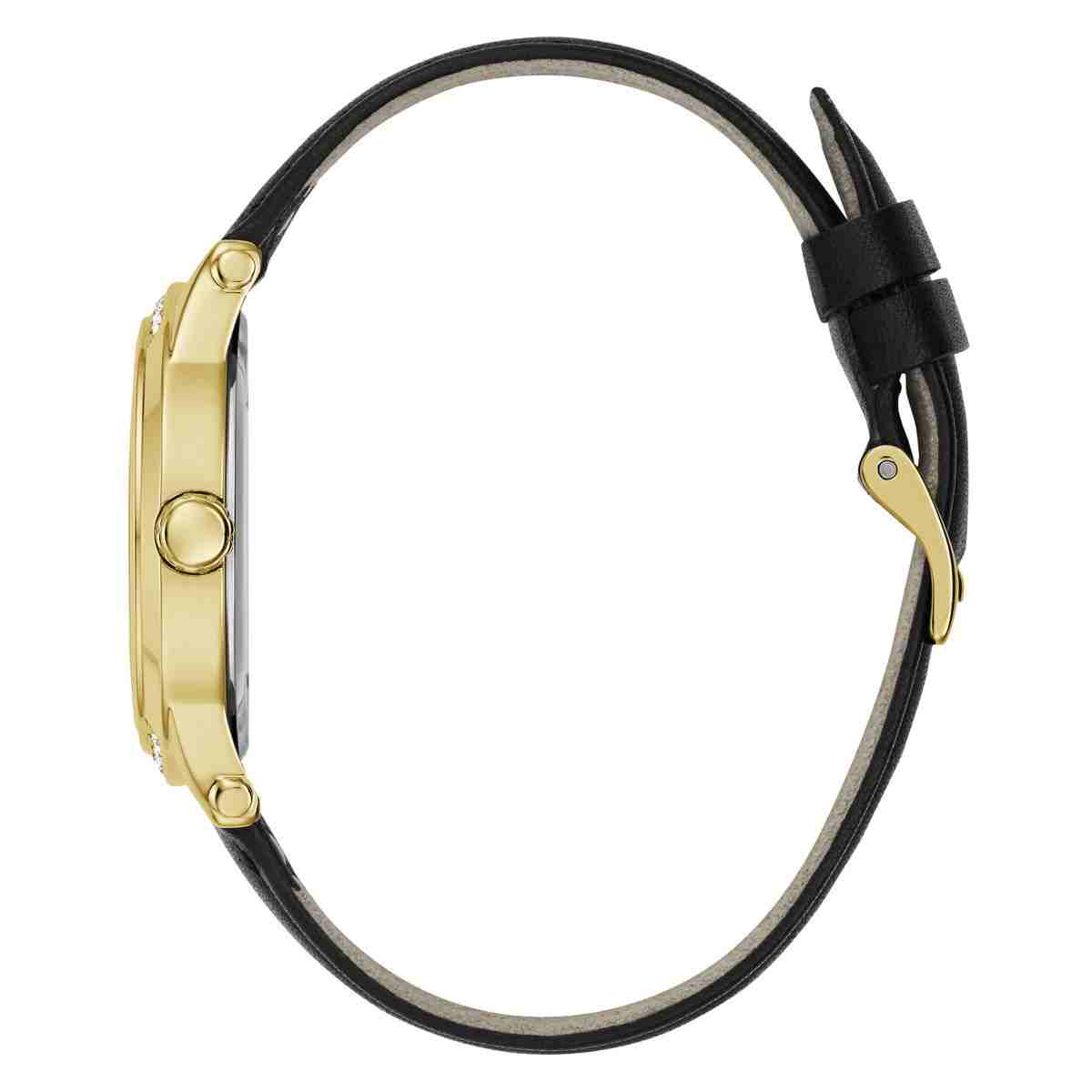 Guess 4G Logo Green Dial Gold-Tone Black Leather Strap Women's Watch GW0860L6 - view 2