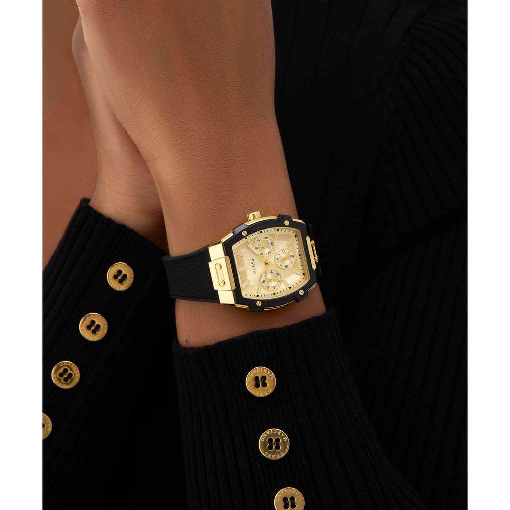 Guess Phoenix Champagne Dial Black Silicone Strap Kids' Watch GW0945L2 - view 7