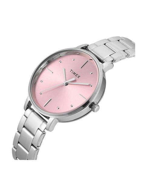 Timex Pink Dial Silver Stainless Steel Strap Women's Watch TWEL15824 - view 3