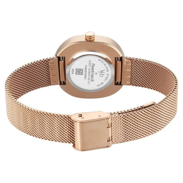 Fastrack Vyb Muse White Dial Rose Gold Stainless Steel Strap Women's Watch FV60087WM01 - view 6