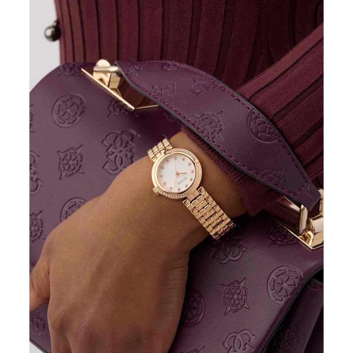 Guess Clara White Dial Rose Gold-Tone Stainless Steel Strap Women's Watch GW0930L3 - view 6