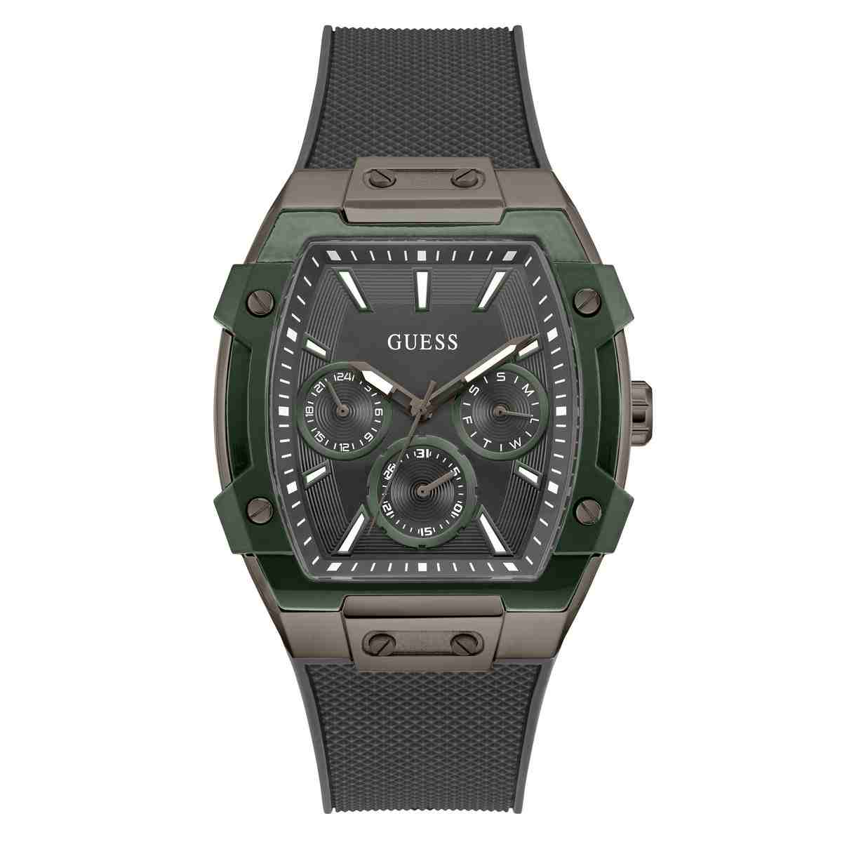 Guess Phoenix Grey Dial Grey Silicone Strap Men's Watch GW0956G3 - view 1